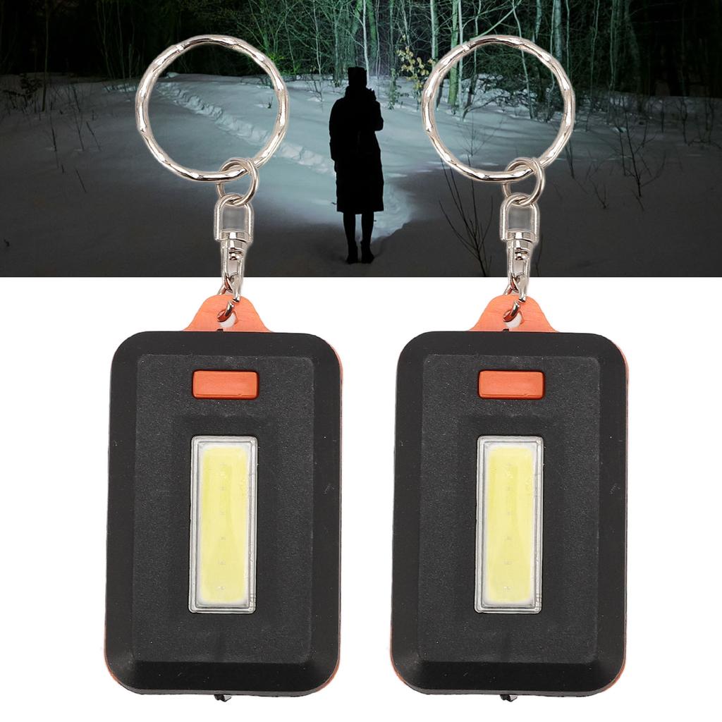 2Pcs Mini Emergency Light Portable Pocket Key Chain Flashlight for Outdoor Cycling Fishing