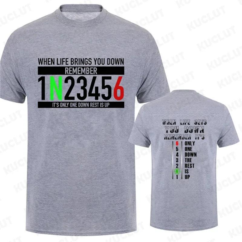 

Motorcycle Gear Graphic T Shirts for Men Classic Male T-shirts When Life Gets You Down Print Tees Men Oversized Y2k Clothing 4XL