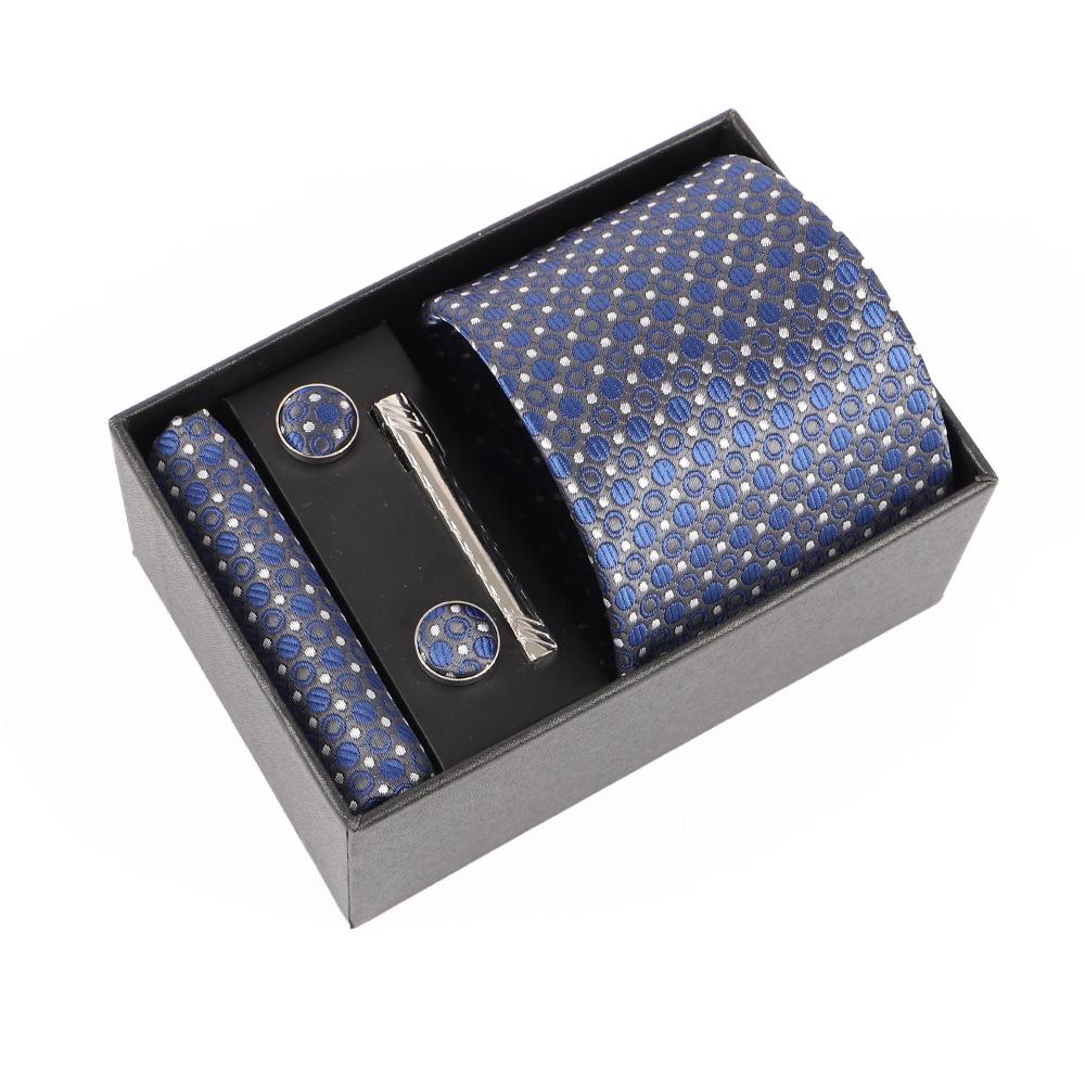 Luxe Heren Jacquard Borduurdas Cadeauset met Gepersonaliseerd Logo Ontwerp