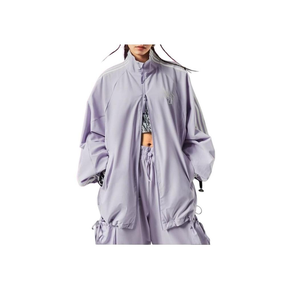 adidas Dance Jacket With Letter Print Women Jacket Silver Purple JI9767