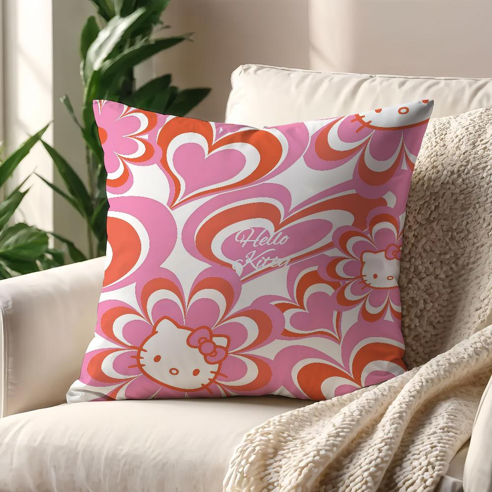 Cartoon H-Hello K-Kitty Cushion Cover For Pillow Printing Sofa Decoration Home Car Room Coffee Shop Office Nordic Simplicity
