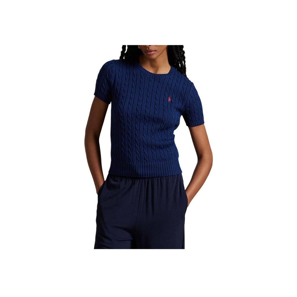 Polo Ralph Lauren Logo Slim Fit Rundhals Kurzarm Pullover Damenpullover Blau 100053222