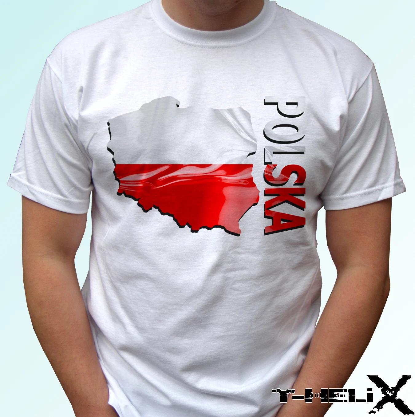 Polska koszulka, Poland map flag - white kids boys T-Shirt top - s s kids & baby 160