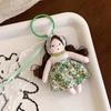 Cute Princess Girl Shaped Girl Keyrings Car Pendant with Lace Florals Dress Girl Shaped Bag Ornament Girl Shaped Keyring Key