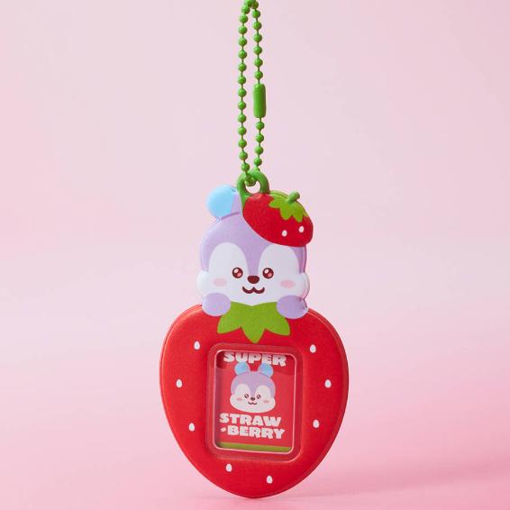 BT21 Mini Photo Holder Key Ring Strawberry Party ver.