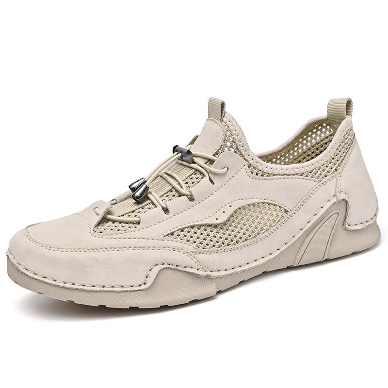 Casual shoes men's summer new breathable hollow octopus men's shoes one pedal flat bottom non-slip lightweight large size mesh shoes