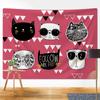 Punk Cat Home Decoration Art Tapestry Psychedelic Scene  Bedroom Wall