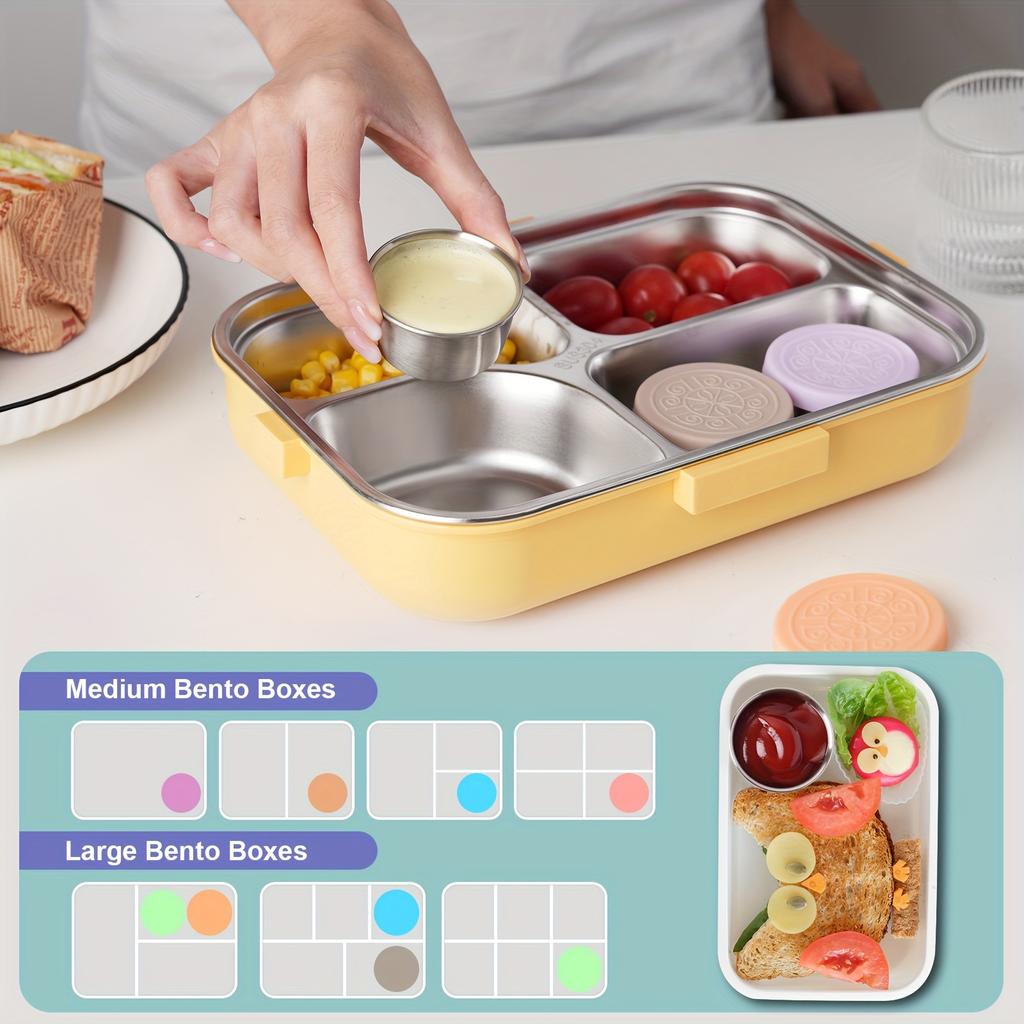 1.6 oz Stainless Steel Salad Dressing Containers with Leak-proof Silicone Lids. Ideal for Lunch Boxes, Picnics & Travel.