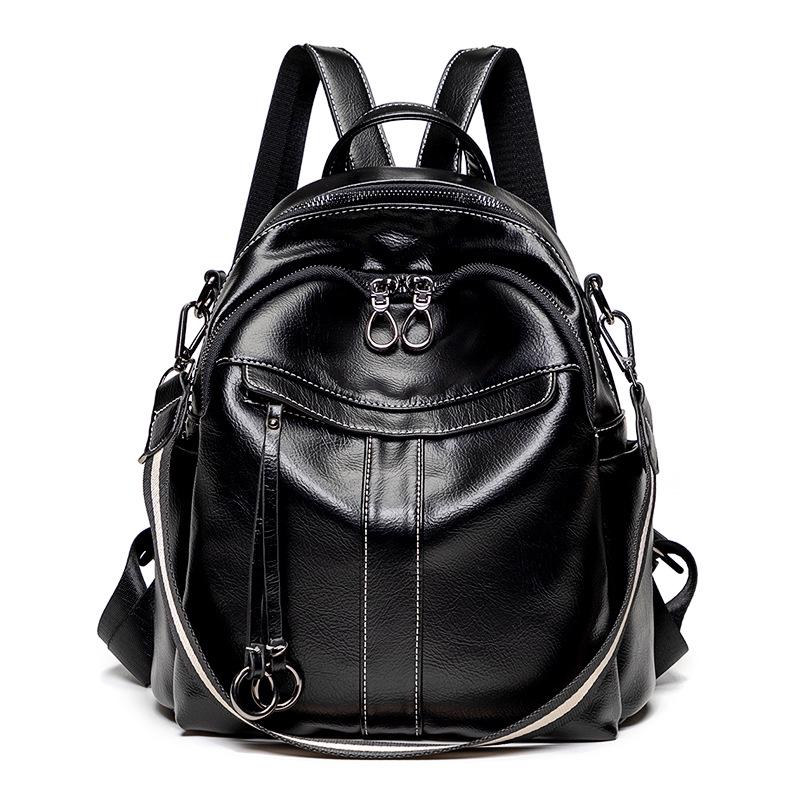 Women's Vintage Oil Wax Leather Anti-Theft Backpack - Multi-Purpose, Casual Travel & Commute Bag (Spring 2025)