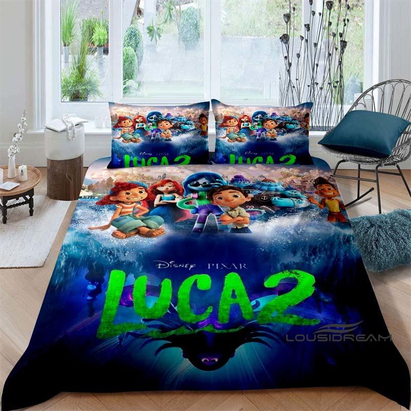 3D Printed Cute Disney Luca Duvet Cover and Pillowcase Set - Home Decor, Creative Plus Size Bedding Set