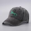 Retro Denim Washed Embroidery Lizard Baseball Cap with Curved Brim.