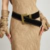 Fashion Riveted Waist Belt With Alloy Closure For Trendy Outfits