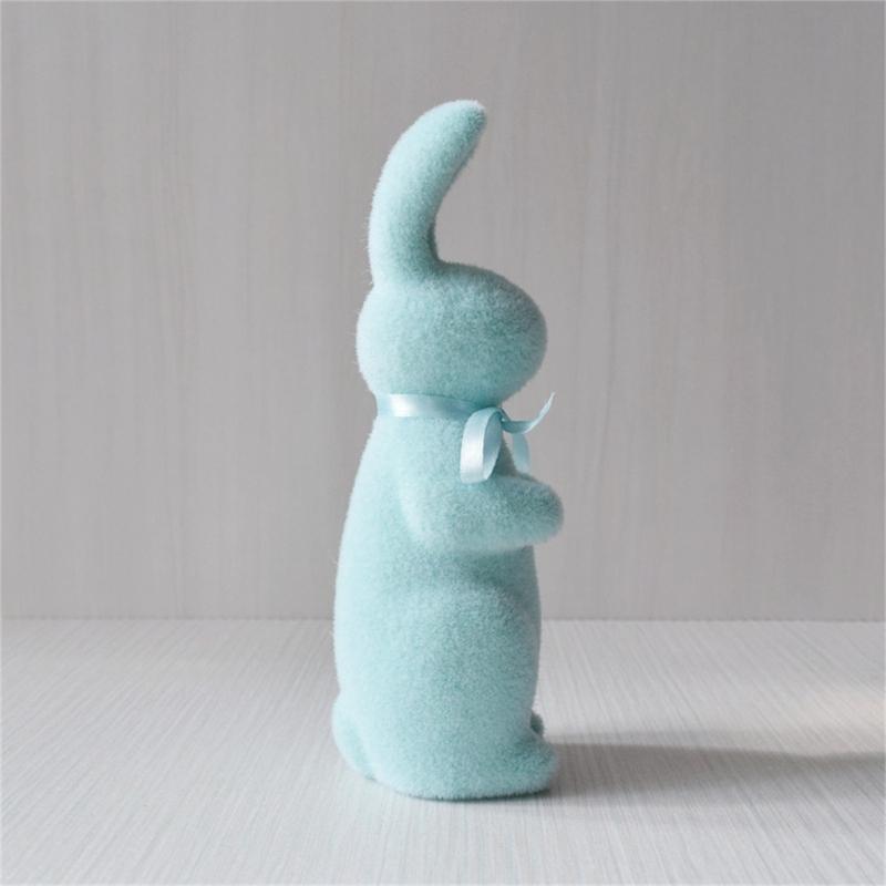 Holiday Decoration Soft Touching Bunnies Figurines Color Option Rabbit Ornament for Home and Party Table Decoration 1PC