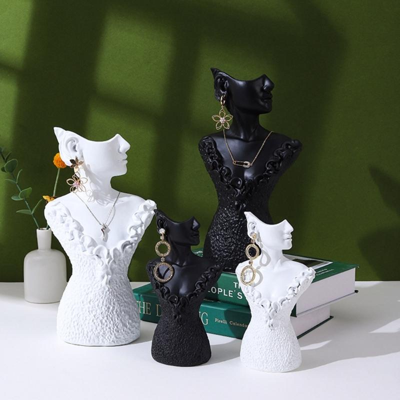 Boutique Necklace Jewelry Display Bust Resin Material Necklace Pendant Earring Chain Display-Case Mannequin Stand Holder