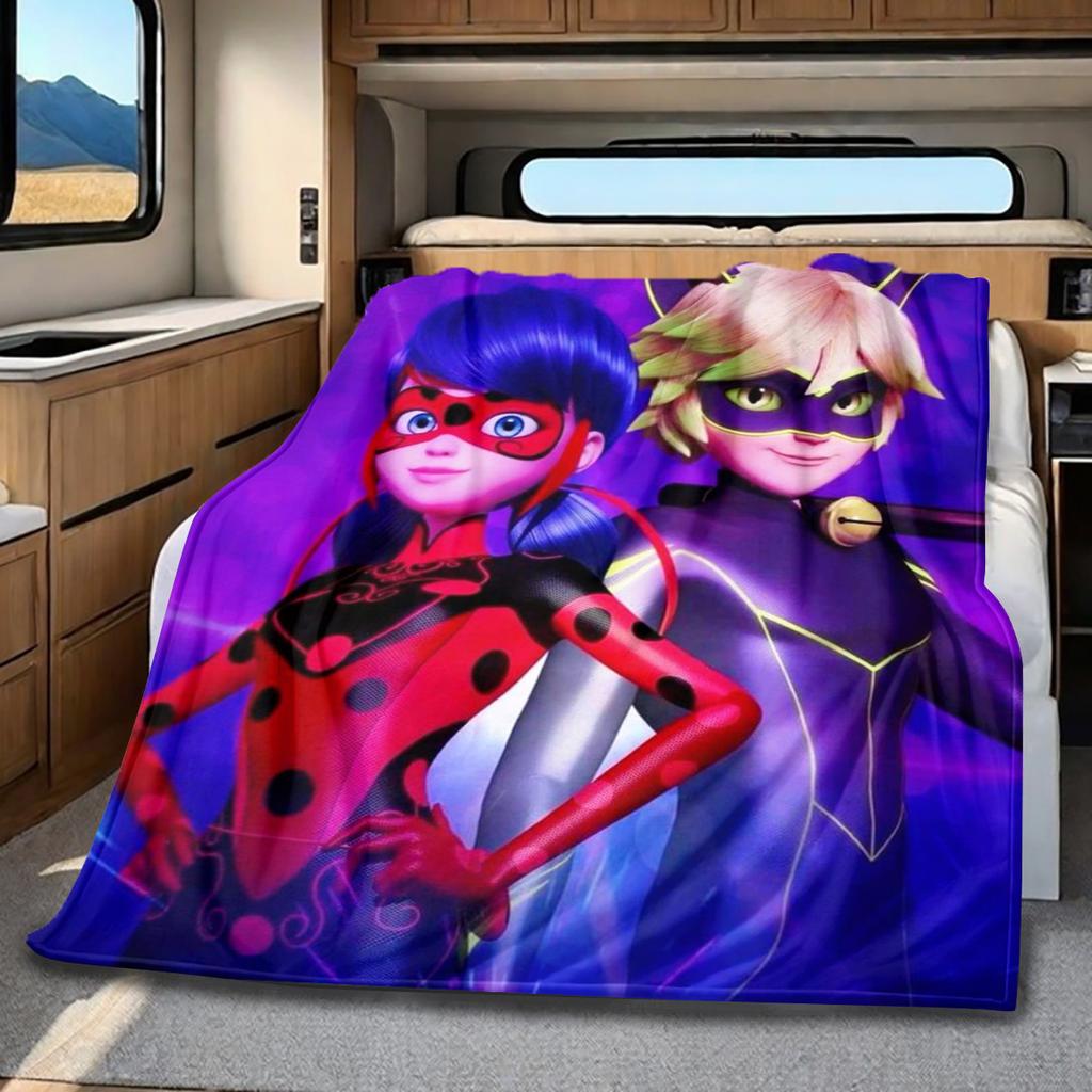 Miraculous Plush Blanket Soft Comfortable All Seasons Perfect Sofa Office Naps Outdoor Travel Makes Great Gift