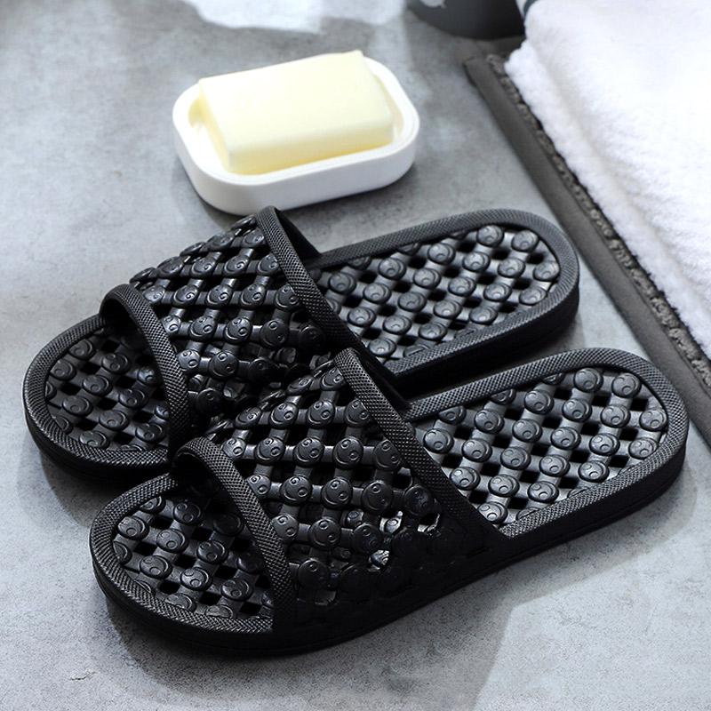 

Домашние тапочки для ванной комнаты, полые, для душа, противоскользящие, для пар, для отеля, для спортзала, для ношения, классные тапочки для мужчин 44 чёрный