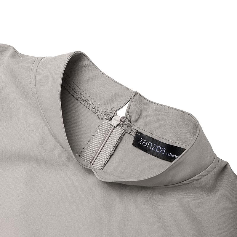 ZANZEA Womens Casual Stand Collar Short Sleeve Wide Leg Long Jumpsuits