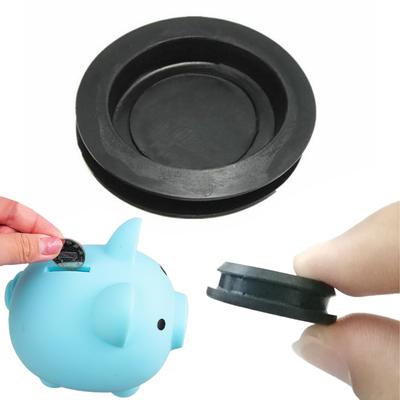 2/4 Stuks Zwarte Plastic Geldkisten Stopper Deksel Geldbesparende Doos Spaarpot Sluiting Stekker Stopper Deksel Vervanging