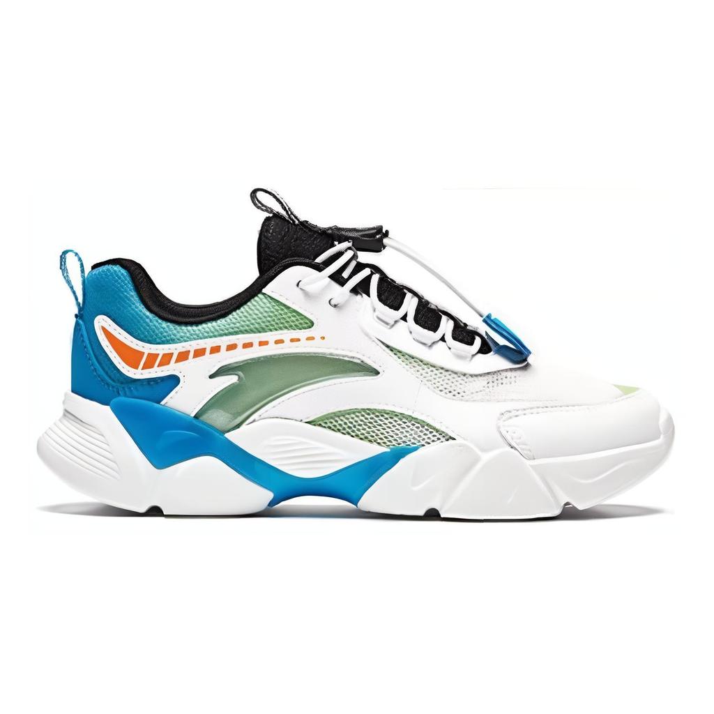Anta Kids Lifestyle Series Durable Lightweight Low-Top Running Shoes Kids Sneaker White Blue Green A312428805-2