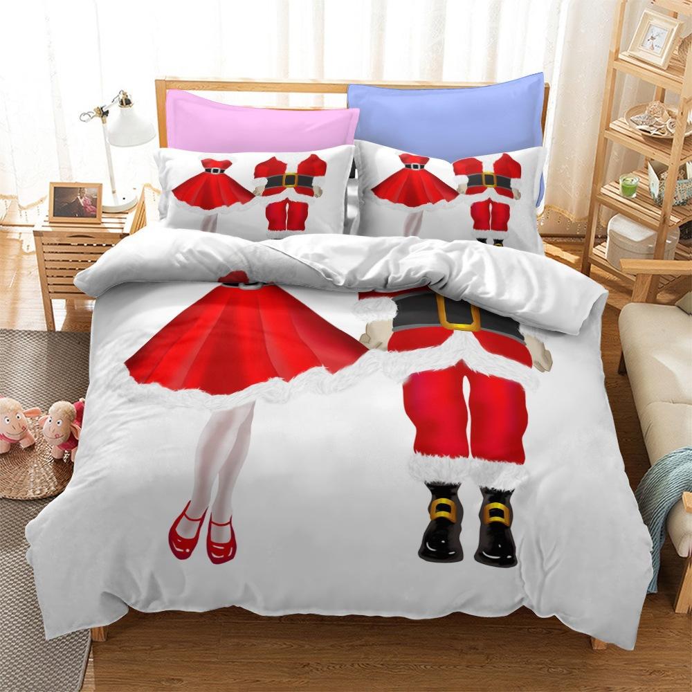 Christmas Series Bedding Three-Piece Home Textile Kit Digital Printing Production