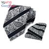 Men Flower Two-piece Tie Set Stripe A Tie  Business Fashion Handkerchief Paisley Plaid Necktie