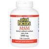 Natural Factors MSM Methylsulfonylmethane 1000mg, 180 Capsules