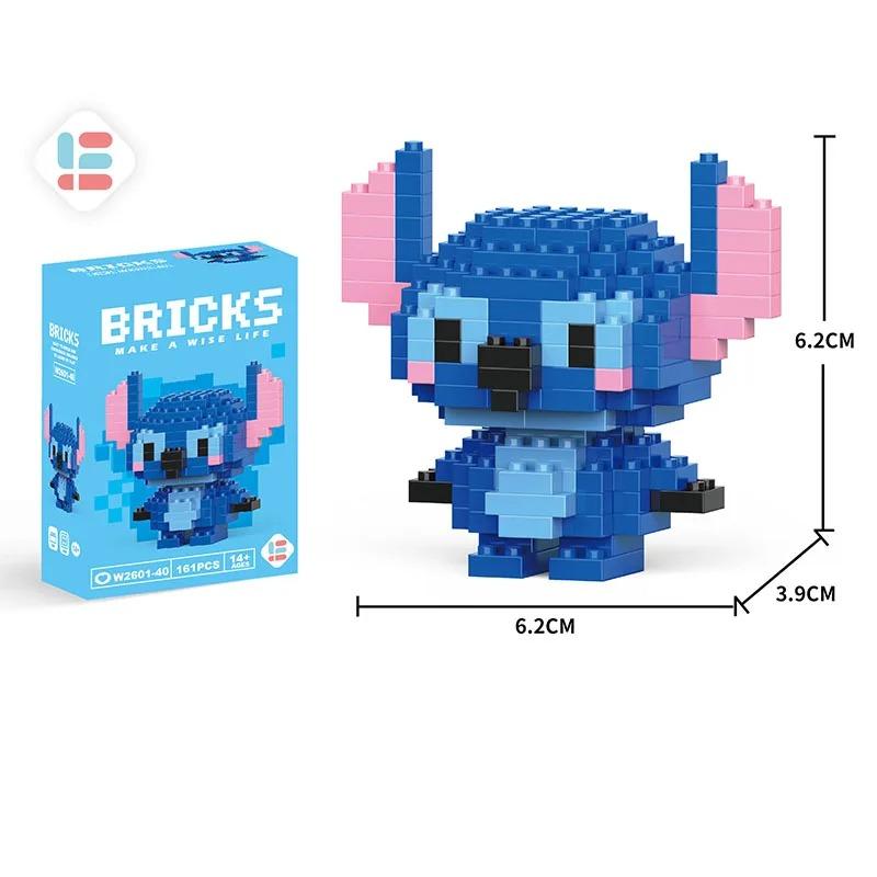 Disney LiLo Stitch Toys Building Blocks Pokeman Pikechu Lega Anime Cartoon Character Model Building Blocks Toy for Children Gift