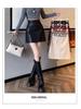 Women's High-Waist Black PU Leather A-Line Skirt – Autumn/Winter 2023, Korean Style, Slim Fit, Anti-Exposure, Short Length
