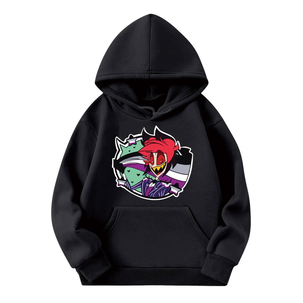 Child Fashion Lightweight Long Sleeve Pullover With Pockets Print Hoodie