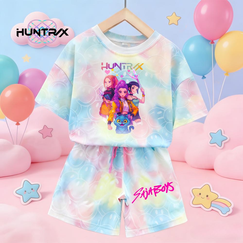 Sommer Neu KPop Dämonenjäger Kawaii Lächeln 3D Druck Kurzarm T-Shirt Mädchen Kinder T-Shirt