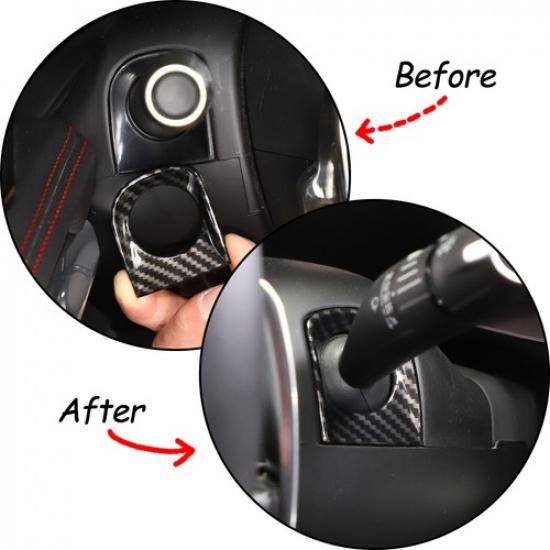 For Corvette C8 -2025 Steering Wheel Rod Base Cover Trim ABS Carbon Fiber