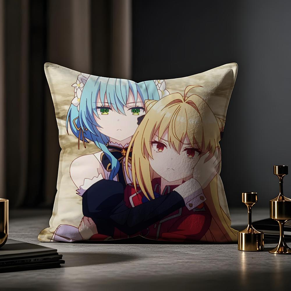 Hikikomari Kyuuketsuki No Monmon Cushion Cover Anti-dustmite Pillowcase Invisible Zipper Silky Short Plush Sofa Cushion Cover