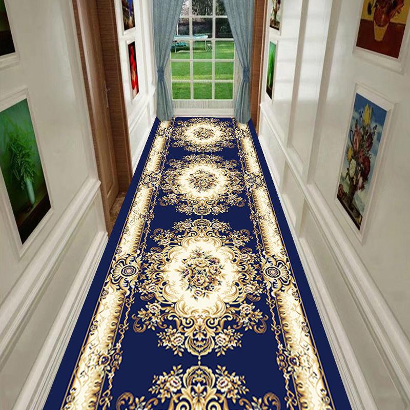 National Floral Living Room Area Rug European Corridor Hallway Carpet Bedroom Kitchen Floor Rug Anti-Skid Mat Entrance Doormat