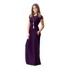 Elegant Women Boho Short Sleeve Solid Evening Party Maxi Dress Plus Size Delight