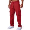 Men's New Multi-pocket Overalls European and American Men's Sweatpants Casual Drawstring Straight Trousers