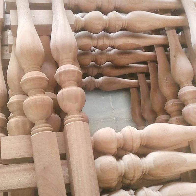 Unfinished Beechwood Staircase Newel Post – Solid Wood Balustrade and Handrail Accessory