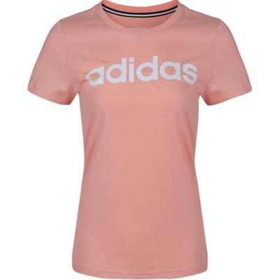 Camiseta Fashion Confortável de Manga Curta com Estampa de Letras Neo e Gola Redonda Feminina Rosa DW7946