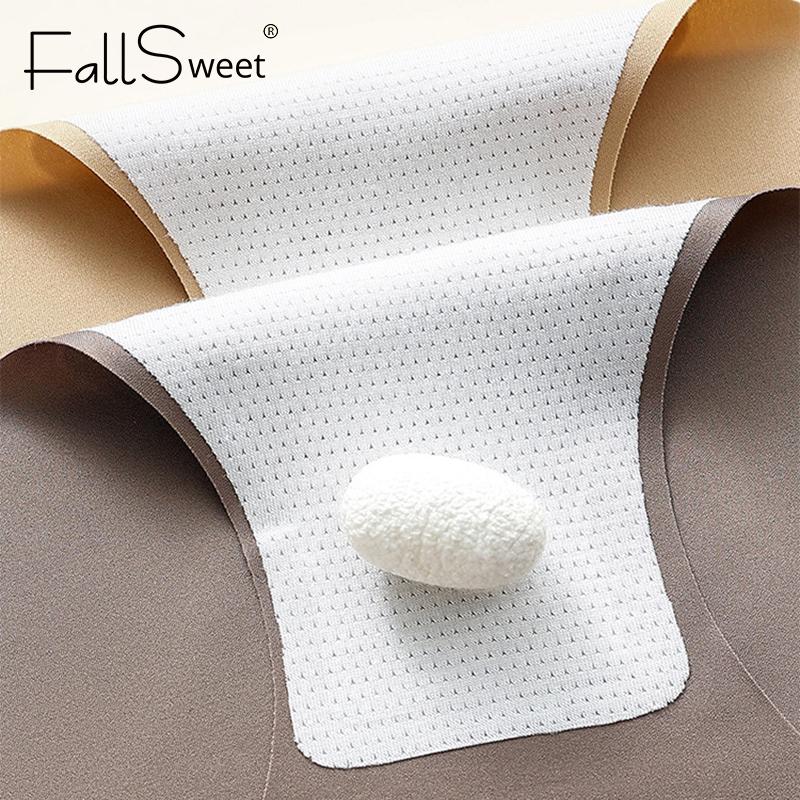 FallSweet 5PCS Seamless Mulberry Silk Panties Woman Underwear  High Elastic Invisible Briefs Soft Breathable Female Lingerie