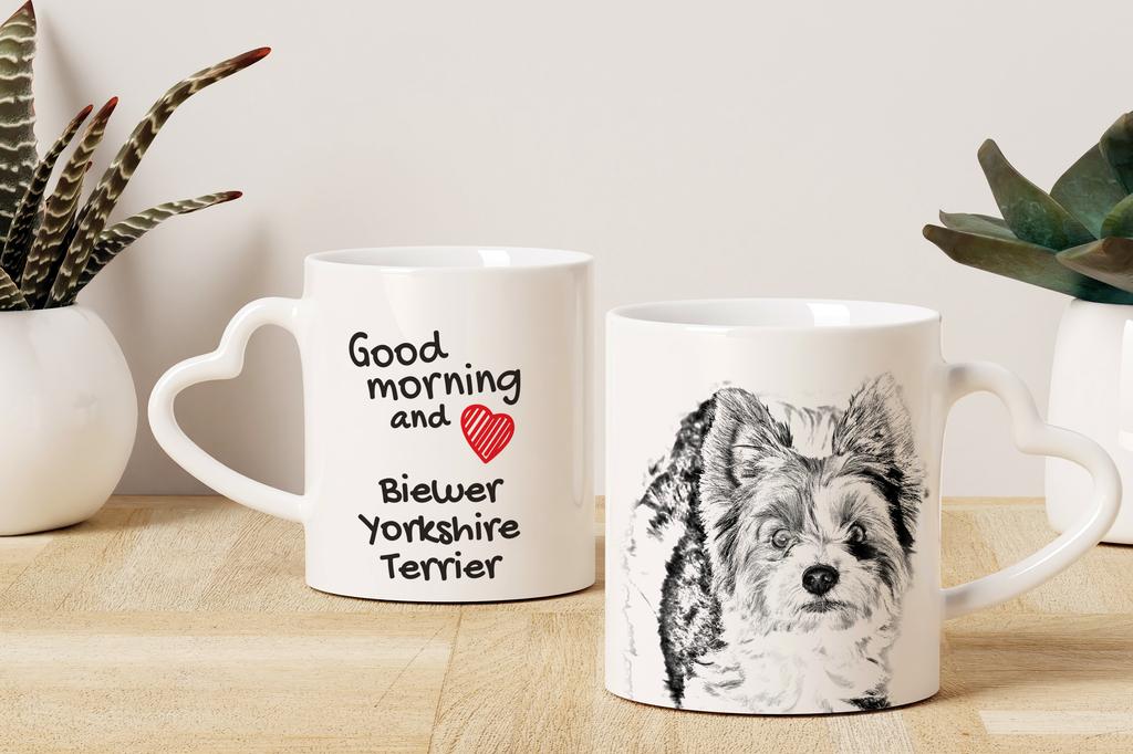 Biewer Yorkshire Terrier - Cup with a Dog, Adorable Cup with a Heart-shaped Handle, Universal Gift from the Art-Dog Brand