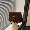 New Autumn Fashion Saddle Bag Casual Texture Large Capacity Retro Suede Single Shoulder Crossbody Women's Bag Tide