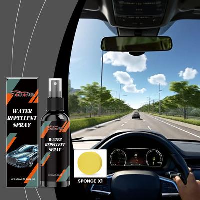 Car Waterproof Spray - Rainproof, Anti - Stain, Hydrophobic for Rear - View Mirrors and Windshields, Cleans Stains.