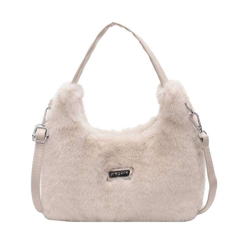 Autumn and Winter Plush Small Bag New Soft Niche Bag Portable Commuter Versatile Wool Bag Messenger Bag Female