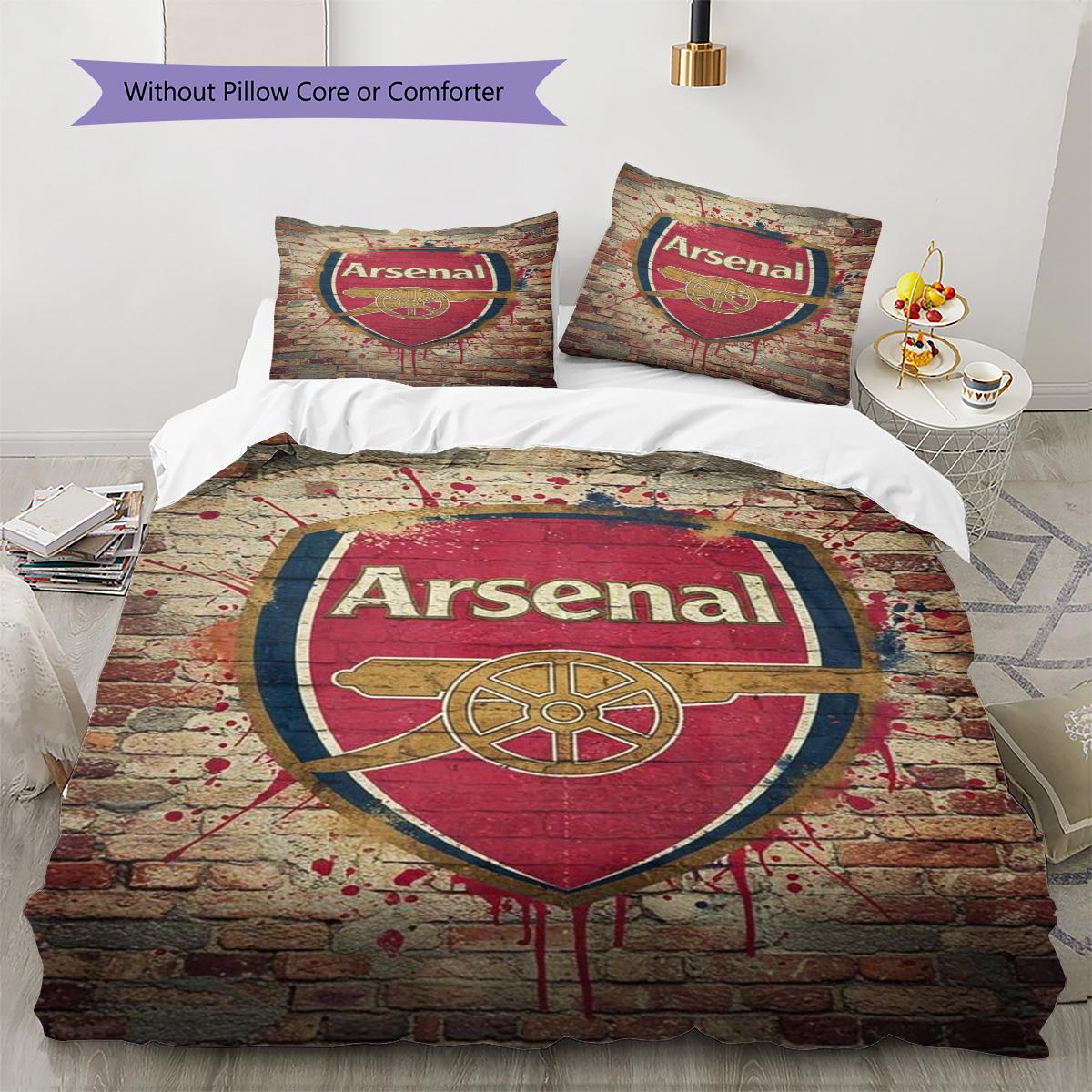 

arsenal Pattern Bedding Quilt Set Quilt Cover Pillowcase Home Decoration Birthday Gift (1 * duvet cover + 2 * pillowcase, without core) 135x200cm