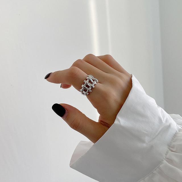 

ANENJERY тканые полые кольца для женщин и мужчин, французские металлические регулируемые кольца, ювелирные изделия для вечеринок