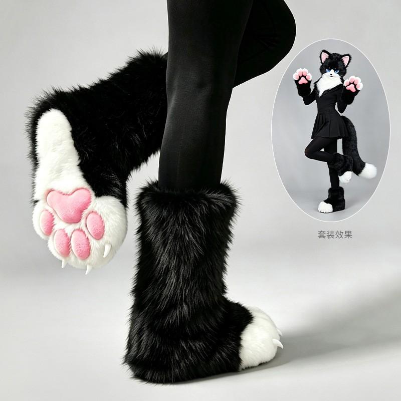 Handmade Fursuit Paw Socks Indoor Cosplay Cat Feet Costume Accessory Furry Fan Convention Wear
