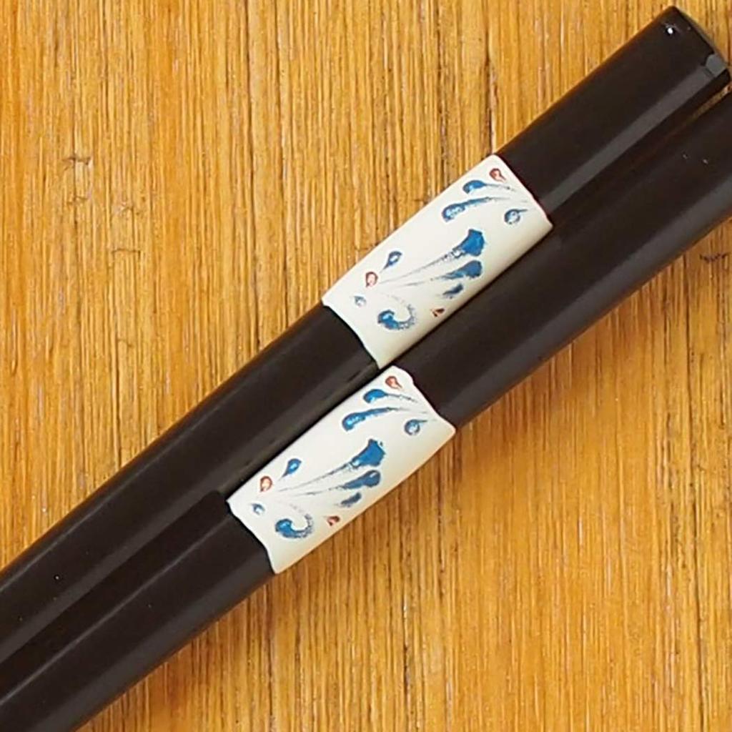 Awasaka Arabesque Chopsticks with Dragonfly Bead Natural Dishwasher Made in "Brush Blue" Design, Wood, Approx. 23cm, Safe, Japan, MN-918