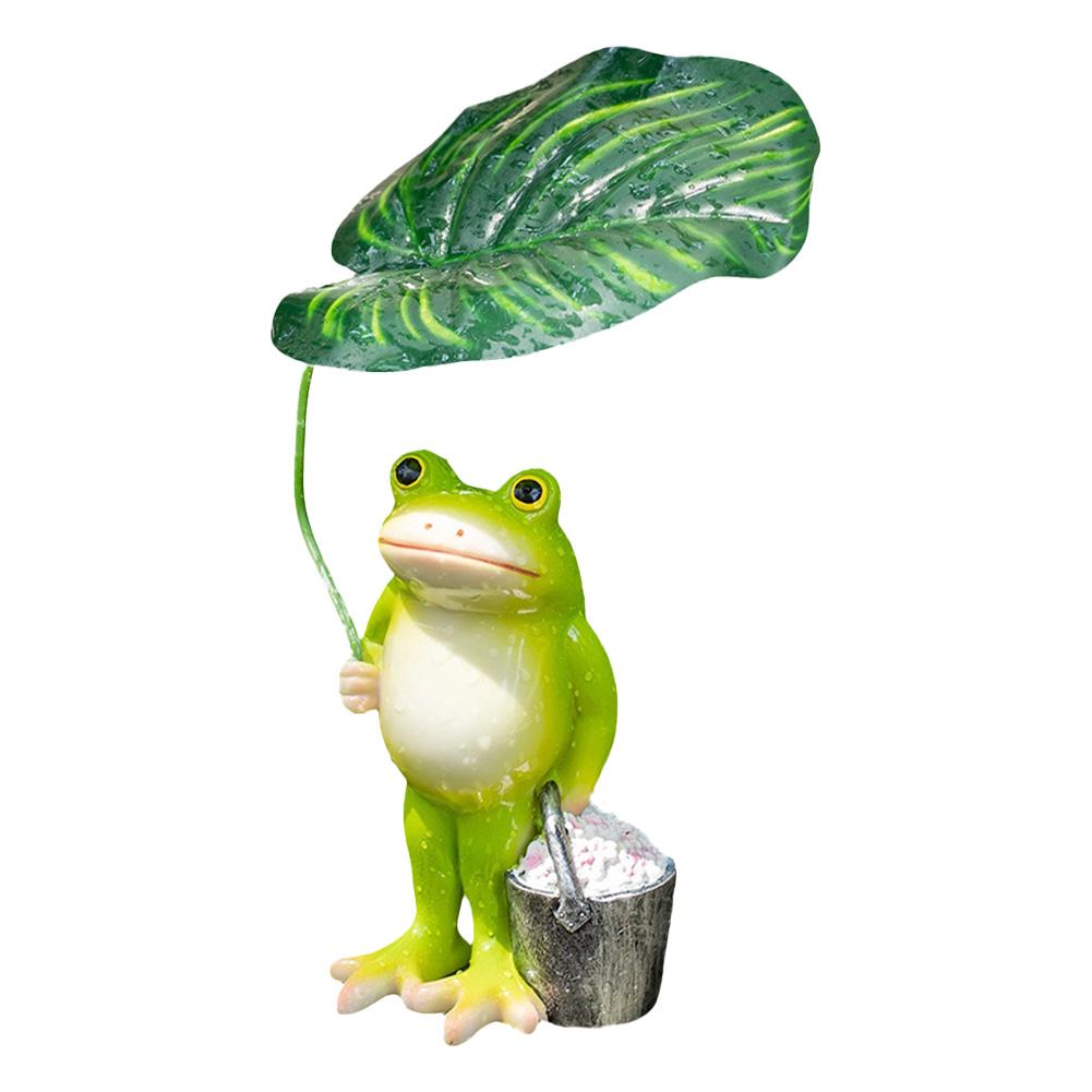 Frog Garden Statue Resin Cute Frog Statue for Garden Yard Patio Fairy Garden Accessories