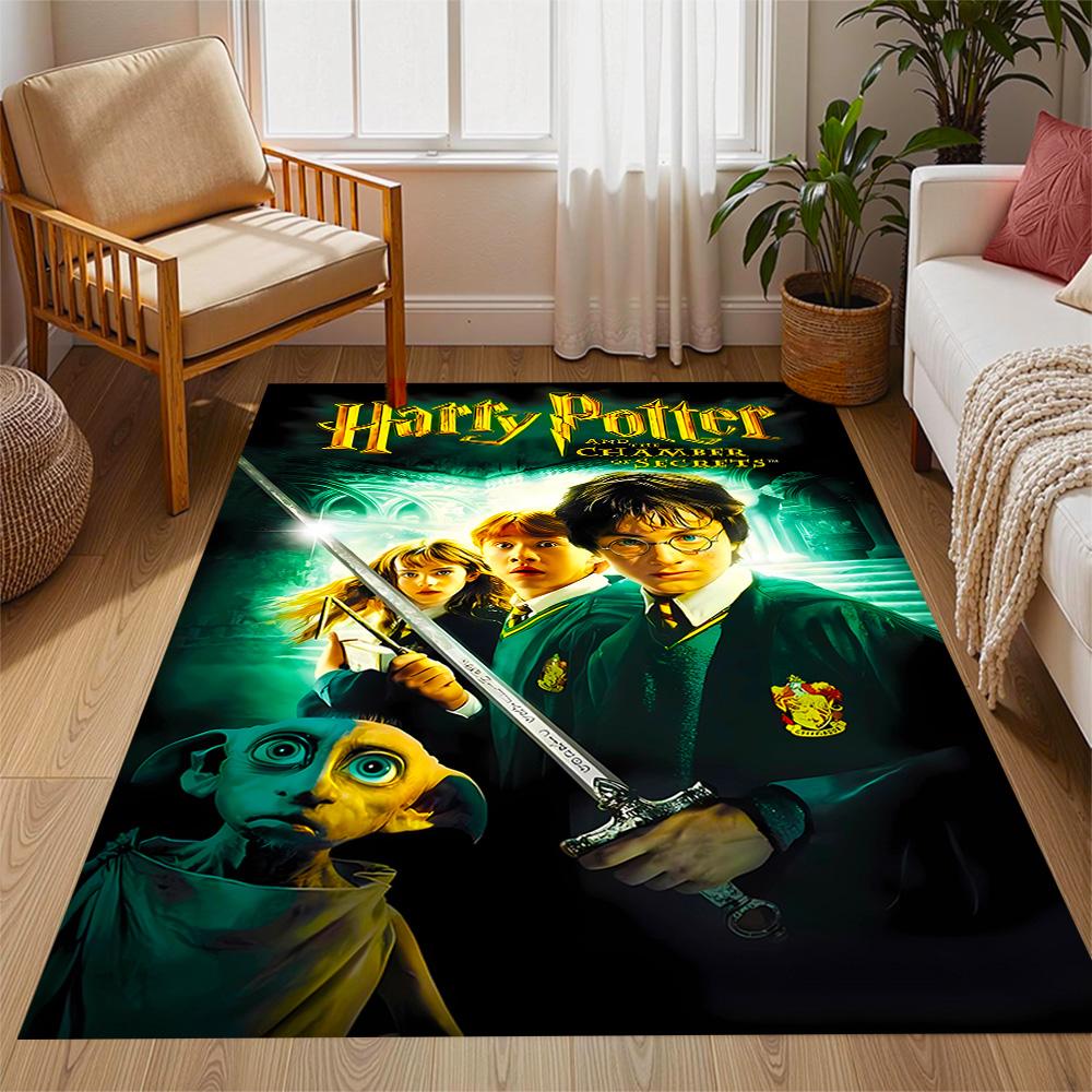 Harry Potter Hogwarts Themed Anti-Slip Rugs - Polyester Home Decor, Suitable for Bedrooms, Living Rooms, Doorways, Studios, and Decorations
