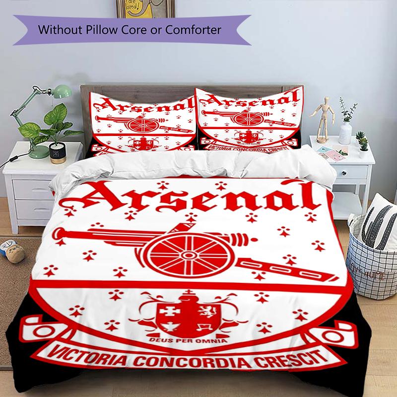 3pcs Duvet Cover Set (1*Duvet Cover + 2*Pillowcase, Without Core),football team.C Print Bedding Set, Bedroom Decor, All‑Season, Birthday Gift