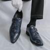 Men Printing Monks Loafers Shoes Wedding Party Shoes Casual Formal Business Leather Dress Prom Nightclub Shoes Plus Size